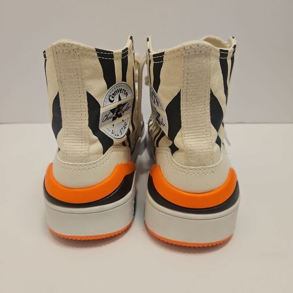 Converse CPX70 High Top Zebra Print Women’s 6.5 Black White Orange Shoes - Picture 4 of 10